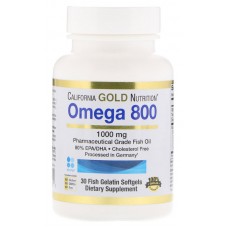 California Gold Nutrition Omega 800 Pharmaceutical Grade Fish Oil 30капс