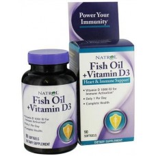Natrol Fish Oil & Vitamin D3 90гелькапс Natrol Fish Oil & Vitamin D3 90гелькапс