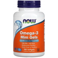 NOW Omega-3 Mini Gels 180 EPA / 120 DHA 180капс