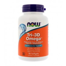 NOW Omega Tri-3D + Vitamin D-3 90капс