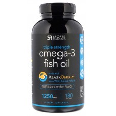 Sports Research Omega-3 Fish Oil Triple Strength 1250 мг 180капс