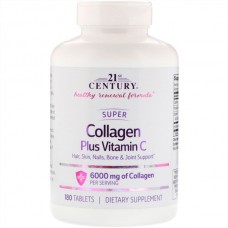 21st Century Super Collagen Plus Vitamin C 6000мг 180табл