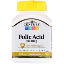 21st Century Folic Acid 400 мкг 250таб