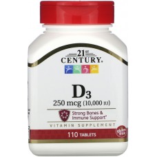 21st Century Vitamin D-3 250 мкг (10000МЕ) 110таб