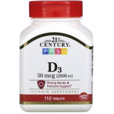 21st Century Vitamin D-3 50 мкг (2000МЕ) 110таб