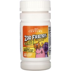 21st Century Zoo Friends Children's Multivitamin & Vit C 60 жев таб