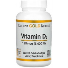 California Gold Nutrition Vitamin D3 5000ME (125mcg) 360капс