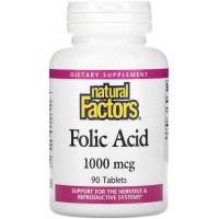 Natural Factors Folic Acid 1000мкг 90таб