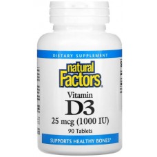 Natural Factors Vitamin D3 1000ME (25mcg) 90таб