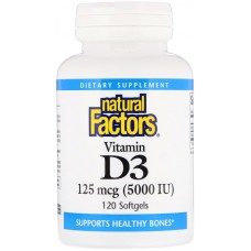 Natural Factors Vitamin D3 5000ME 120капс