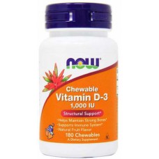 NOW Vitamin D-3 Chewable 1000МЕ 180 жеват.табл